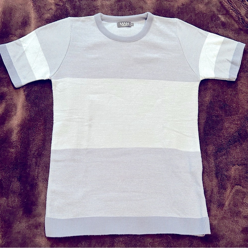 Boohoo man colorblock short sleeve sweater, Men’s M, slim fit